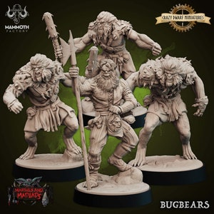 D&D Bugbears | Dungeons and Dragons | Bugbears | 28mm/32mm Miniature | By Mammoth Factory