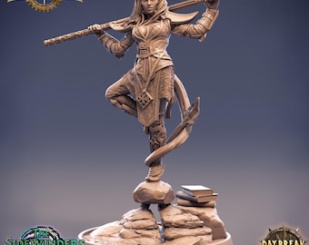 D&D Tiefling Monk/Fighter | Jaanda Hightreader | 3D Printed Resin Miniature | 32mm | By Daybreak Miniatures