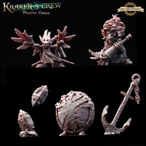 Piezas de piratas ogros / Krakens Crew Pirate Ogres / Miniatura de resina impresa en 3D / Por Keta-Minies
