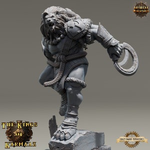 D&D Leonin Monk/Fighter | King Glaive | 3D Printed Resin Miniature | 32mm | By Daybreak Miniatures