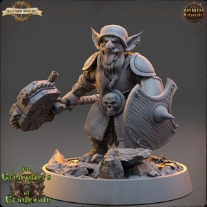 D&D Dark Goblin Paladin/Fighter| Tango Sparkhammer | 3D Printed Resin Miniature | 32mm | By Daybreak Miniatures