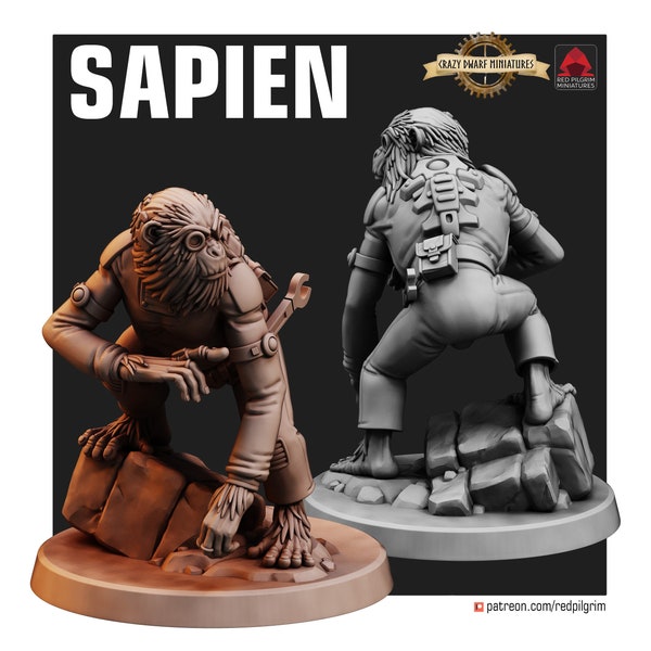 Imperial Sapien Engineer | 3D Printed Resin Miniature | By Red Pilgrim Miniatures