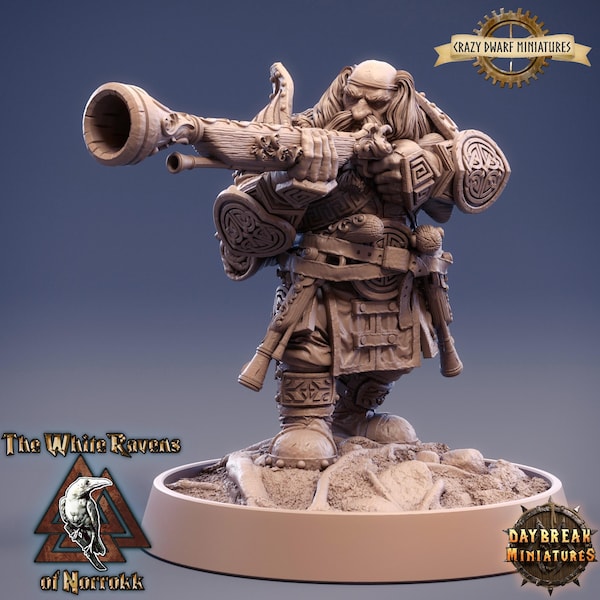 Anão Ranger, Artífice, Caçador de D&D | Dungeons and Dragons | Holgrim Sharpshank | Miniatura de 28 mm/32 mm | Da Daybreak Miniatures