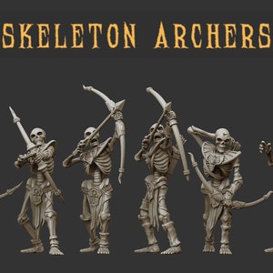Skeleton Archers | Pharaohs Legacy | 3D Printed Resin Miniature | By Crab Miniatures