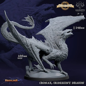 Cronax, Schillernder Drache | Drakklings Drachenfeste | 3D Gedruckte Harz Miniatur | Von Mammoth Factory