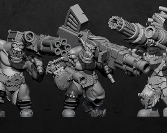 Ork Dakka Boys | Space Orks | 3D Printed Resin Miniature | By Bulwark Gaming