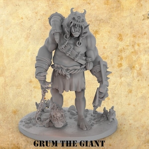 Grum The Giant | Crazy Mushrooms V3.0 | 3D Printed Resin Miniature | 28mm | By Crazy Mushrooms Studio