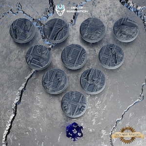 32mm Mine Bases | Khazaroth Empire | 3D Printed Resin Miniature | By Den Of Imagination