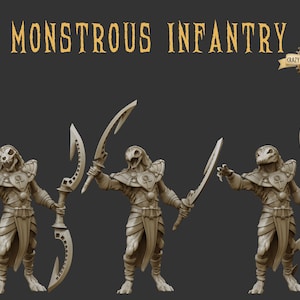 Skeleton Monstrous Infantry | Pharaohs Legacy | 3D Printed Resin Miniature | By Crab Miniatures
