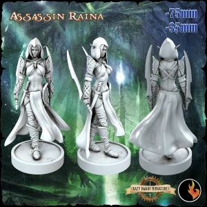 D&D Elf Rogue | Raina - Fantasy Elf Girls Vol 1 | 3D Printed Resin Miniature | 32mm | By Ravi Miniatures