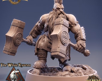 D&D Dwarf Barbarian/Fighter | Flint Hammerfell | 3D Printed Resin Miniature | 32mm | By Daybreak Miniatures