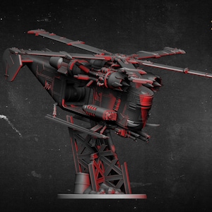 Huey-Da-Ork | Ork Helicopter Transport | 3D Printed Resin Miniature | By Bulwark Gaming