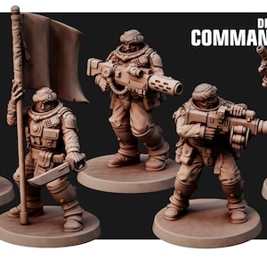 Desert Hawks Command Squad | 3D Printed Resin Miniature | By Red Pilgrim Miniatures