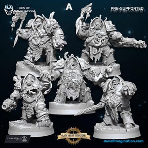 Plague Annihilators - Heavy Chaos Warriors | 3D Printed Resin Miniature | By WildMesh