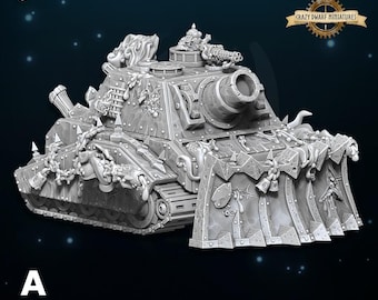 Plague Tank | Chaos Mortar Tank | Chaos Legions | 3D Printed Resin Miniature | By WildMesh