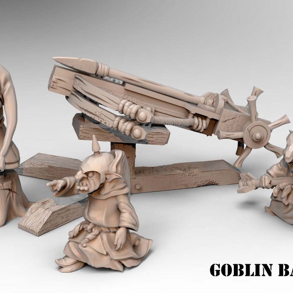 Goblin Ballista | Crazy Mushrooms V3.0 | 3D Printed Resin Miniature | 28mm | By Crazy Mushrooms Studio