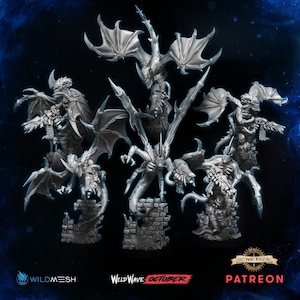 Hive Harpies | Alien Hive Kelth | 3D Printed Resin Miniature | By Den Of Imagination