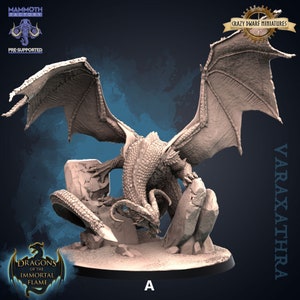 Varaxathra - Der Drachenälteste | Drachen Der Unsterblichen Flamme | 3D Gedruckte Harz Miniatur | Von Mammoth Factory