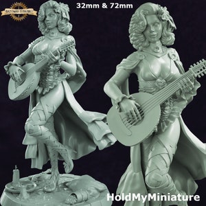 D&D Grogella - Human Bard | 3D Printed Resin Miniature | By Hold My Miniatures