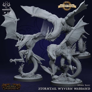 Stormtail Wyverns | Solaris Drakkarum | 3D Printed Resin Miniature | By Mammoth Factory