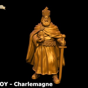 Human Paladin/Cleric | Charlemagne - Kings & Heroes 2 | 3D Printed Resin Miniature | 32mm | By Toydoy Miniatures