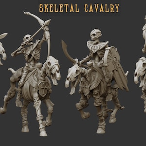 Skeleton Horsemen | Pharaohs Legacy | 3D Printed Resin Miniature | By Crab Miniatures