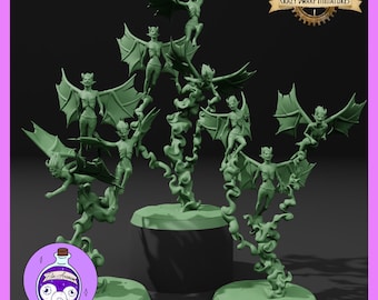 Enjambres de Hadas Oscuras de D&D / La Guarida de las Brujas / Dungeons and Dragons / Miniaturas de 28 mm y 32 mm / Por Ella's Arcanum