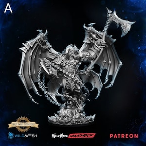 Blood Lord Of Chaos | Abyssal Lord | 3D Printed Resin Miniature | By Den Of Imagination