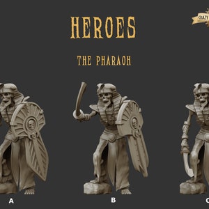 Skeleton Pharaoh Lord | Pharaohs Legacy | 3D Printed Resin Miniature | By Crab Miniatures