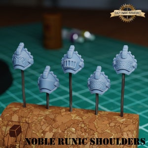 Dwarf Shoulder Upgrade Packs | Federation Of Tyr | 3D Printed Resin Miniature | By Tablehammer