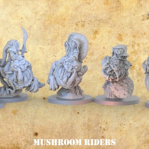 Goblin Squig Riders | Crazy Mushrooms V3.0 | 3D Printed Resin Miniature | 28mm | By Crazy Mushrooms Studio