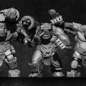 Ork Rocket Boys | Space Orks | Ork Warriors | 3D Printed Resin Miniature | By Bulwark Gaming