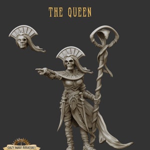Skeleton High Priestess Queen | Pharaohs Legacy | 3D Printed Resin Miniature | By Crab Miniatures