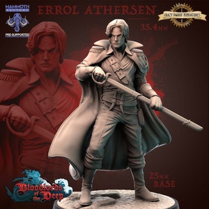 Errol Athersen - Human Fighter/Blood hunter | Bloodlords Of The Deep | 3D Printed Resin Miniature | By Mammoth Factory