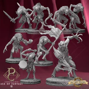 Ghouls - Feral Ghoul Cohort | The Cult Of Flesh | 3D Printed Resin Miniature | By Parasite Collectables
