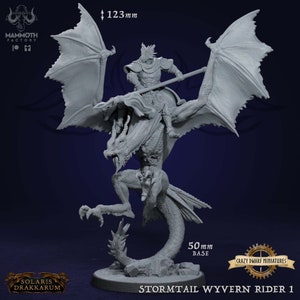 Stormtail Wyvern Riders | Solaris Drakkarum | 3D Printed Resin Miniature | By Mammoth Factory