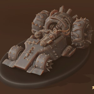 Big Wheelz Speed Buggy | Ork Dragster Buggy | Ork Vehicle | 3D Printed Resin Miniature | By Bulwark Gaming