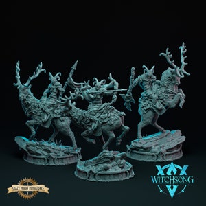 Lord of the Grove Lieutenants | Wood Elf Riders | 3D Printed Resin Miniature | By Witchsong Miniatures