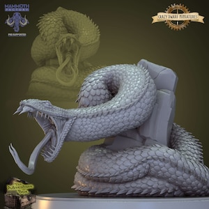 Deathfang Constrictor Snake | Coils Of Dread | 3D Printed Resin Miniature | By Mammoth Factory
