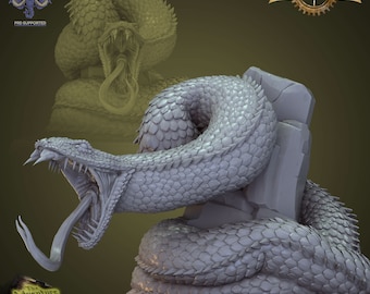 Deathfang Constrictor Snake | Coils Of Dread | 3D Printed Resin Miniature | By Mammoth Factory