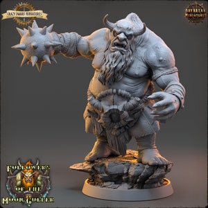 D&D Ogre Barbarian | Golan Headgonk | 3D Printed Resin Miniature | 32mm | By Daybreak Miniatures