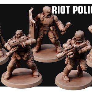 Imperial Riot Police Unit | 3D Printed Resin Miniature | By Red Pilgrim Miniatures
