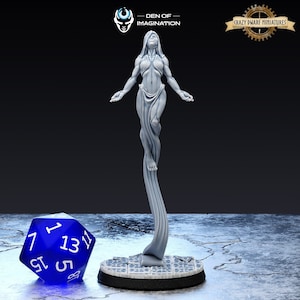 Female Human Sorcerer/Wizard/Warlock | 3D Printed Resin Miniature | By Den Of Imagination