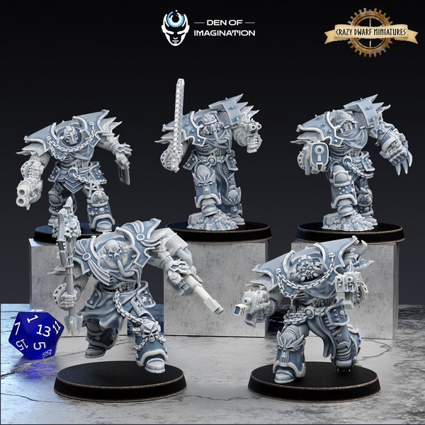 Chaos Linebreakers | 3D Printed Resin Miniature | By Den Of Imagination