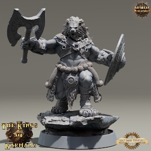 D&D Leonin Fighter/Paladin | King Dread | 3D Printed Resin Miniature | 32mm | By Daybreak Miniatures