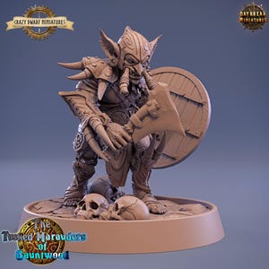 D&D Goblin Fighter, Warrior, Mercenary | Dungeons and Dragons | Hooka Gutter | 28mm/32mm Miniature | By Daybreak Miniatures
