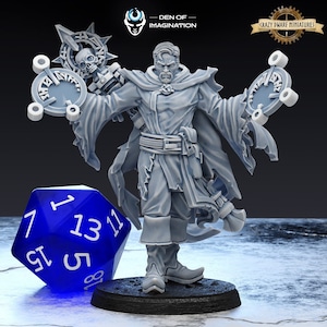 D&D Human Sorcerer/Wizard | 3D Printed Resin Miniature | By Den Of Imagination