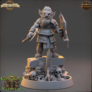 D&D Goblin Fighter, Warrior, Cleric | Dungeons and Dragons | Cogsworth Volkov | 28mm/32mm Miniature | By Daybreak Miniatures