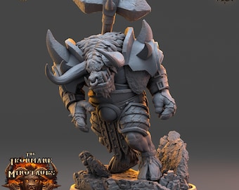 D&D Minotaurus Paladin, Barbar | Dungeons and Dragons | Brakthar Todesbringer | 28 mm/32 mm Miniatur | Von Daybuck Miniatures