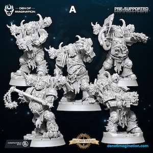 Plague Sons - Chaos Warriors | 3D Printed Resin Miniature | By WildMesh